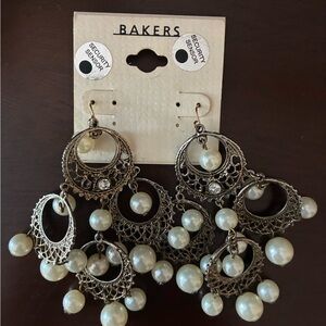 Bakers Gold and Cream Chandelier Earrings